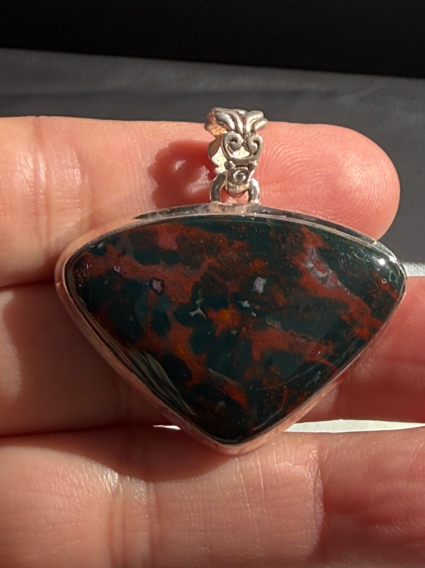 Guardian of Strength Bloodstone Pendant 20mmx37mm Crystal Wellness
