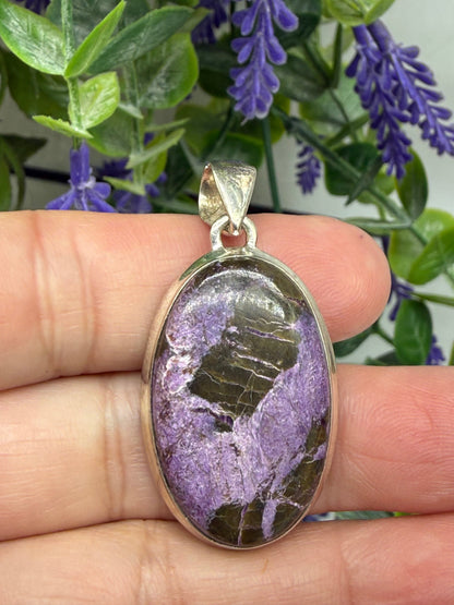 Purpurite Pendant, 31mmx21mm Crystal Wellness