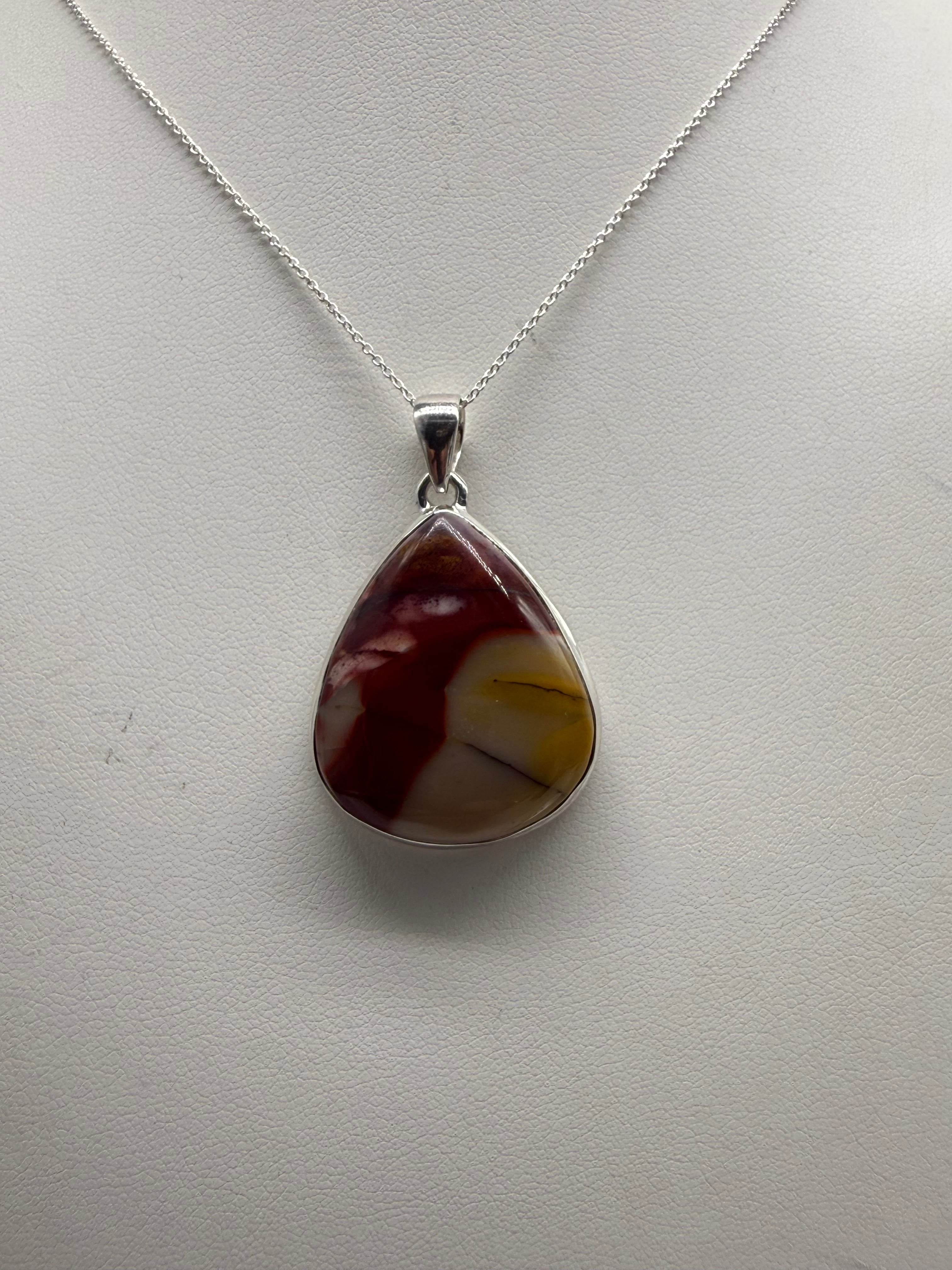 Mookaite Jasper Sterling Silver Pendant,  29-26 mm Crystal Wellness