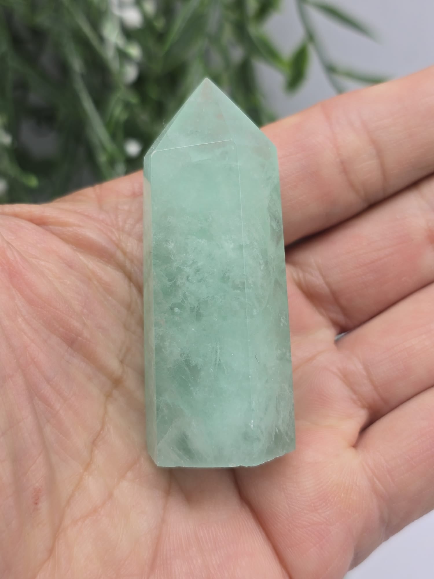 Green Fluorite Point Crystal Wellness