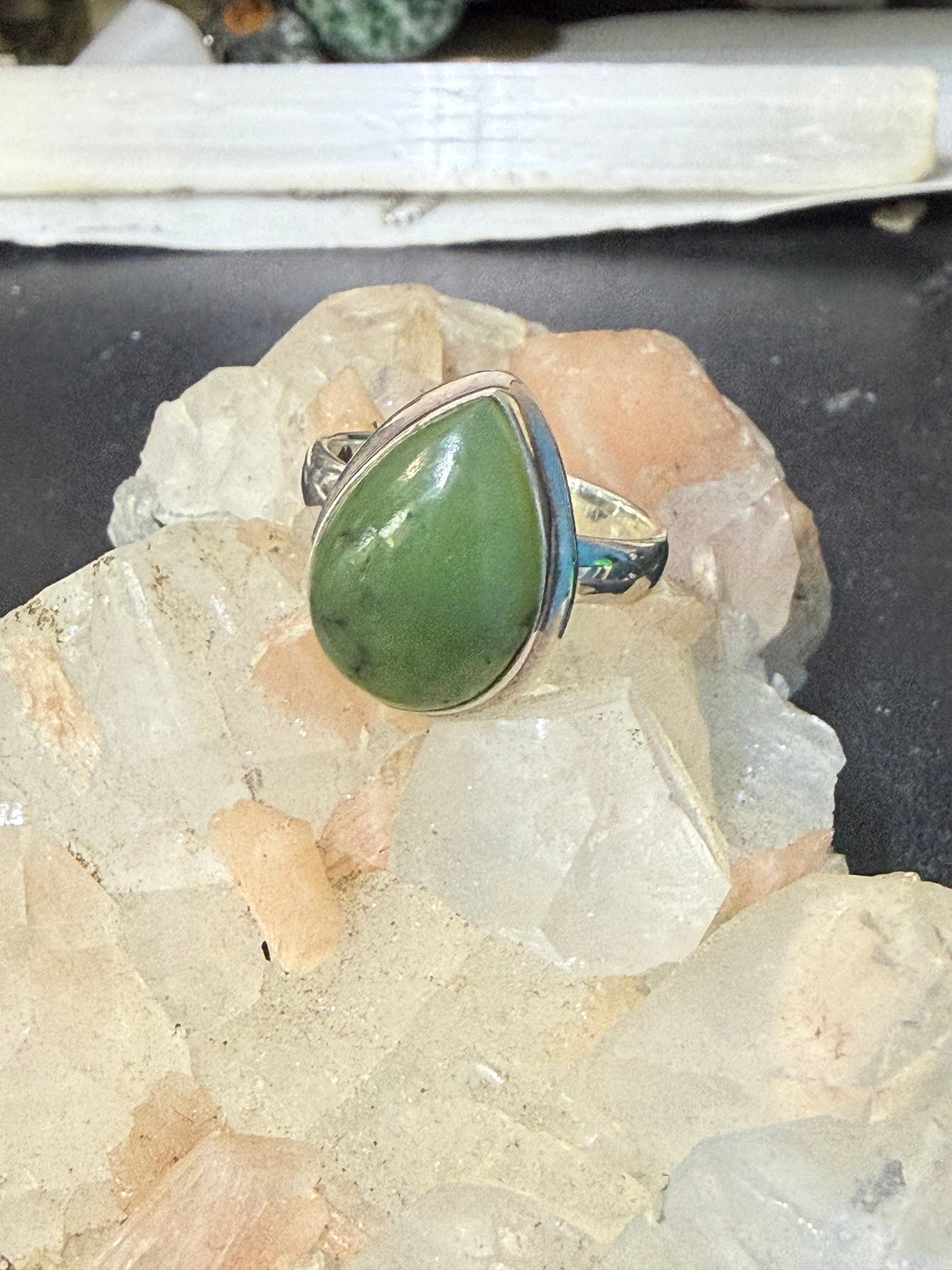 Nephrite Jade Ring — The Stone of Harmony & Gentle Strength, size 10 Crystal Wellness