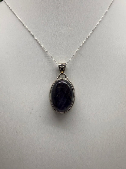 Dragon Blood Jasper Sterling Silver (92.5) Pendant – 29x16mm Crystal Wellness