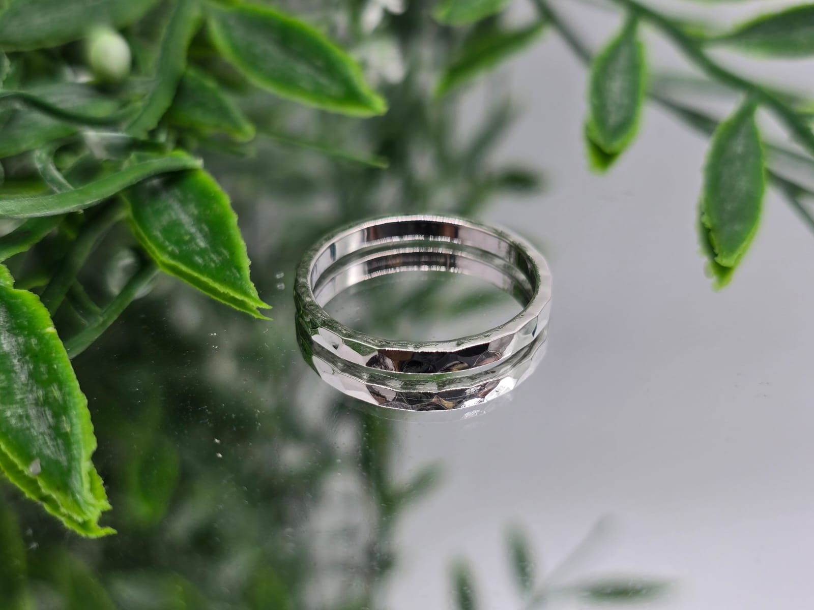 Faceted Sterling Silver Band Ring Crystal Wellness