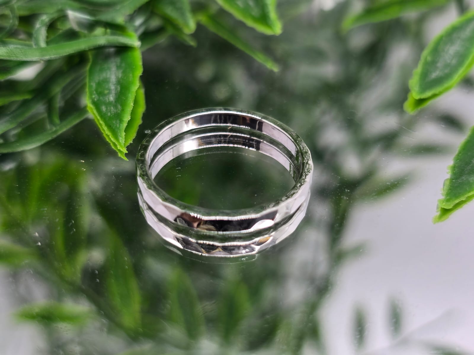 Faceted Sterling Silver Band Ring Crystal Wellness