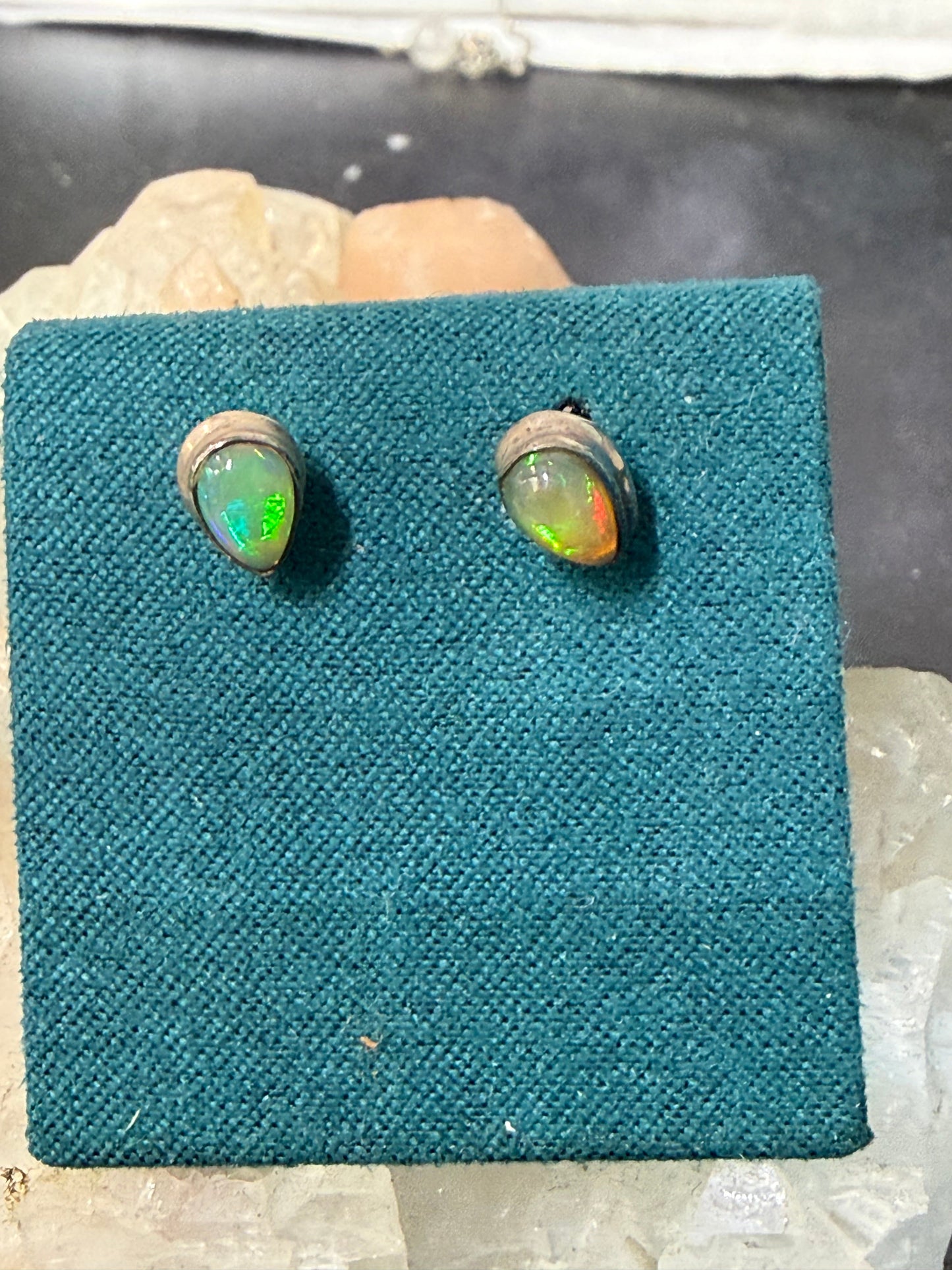 Ethiopian Opal Stud Earrings – A Spark of Inspiration & Inner Light, 7mmx5mm Crystal Wellness