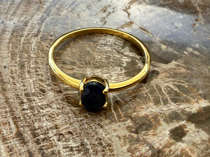 Sapphire Vermeil Ring – A Symbol of Wisdom, Truth & Inner Peace, size 7 Crystal Wellness