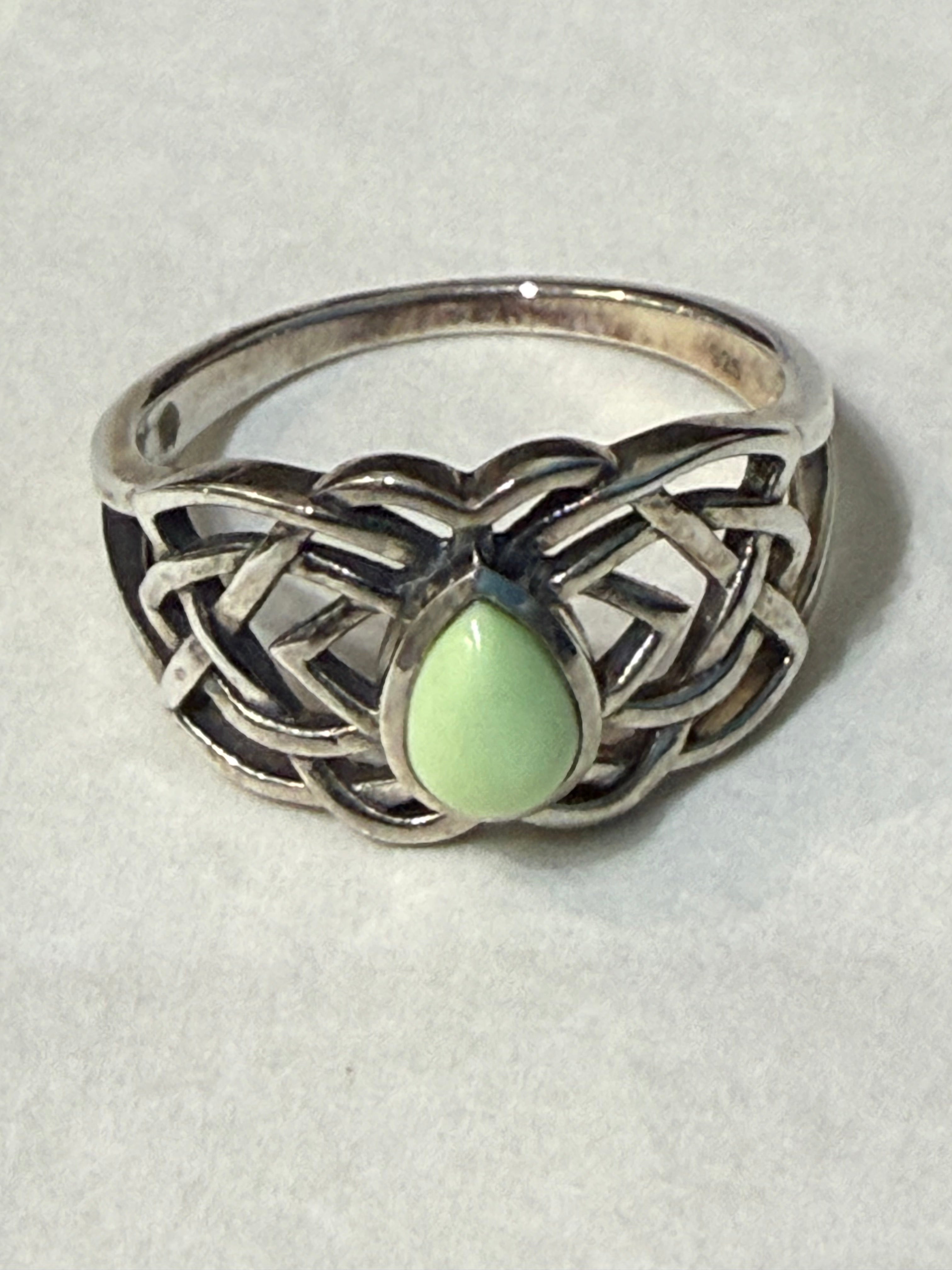 Lemon Chrysoprase Whisper of Renewal Ring, Size 7 Crystal Wellness