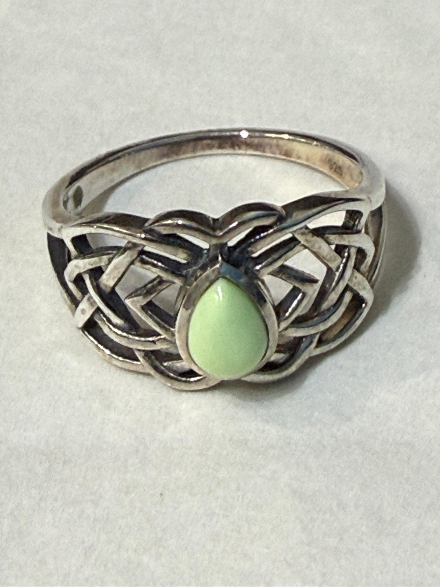 Lemon Chrysoprase Whisper of Renewal Ring, Size 7 Crystal Wellness