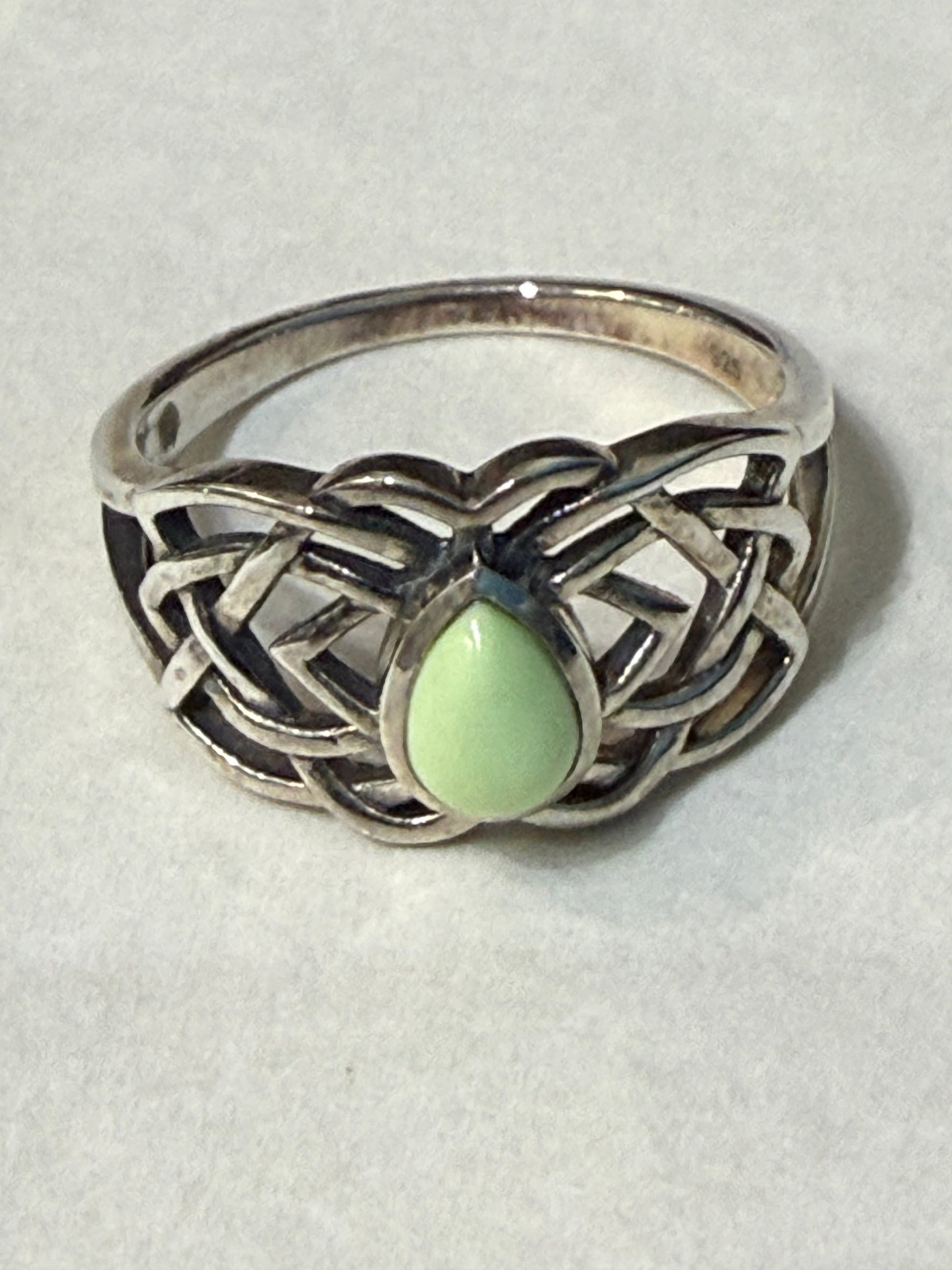 Lemon Chrysoprase Whisper of Renewal Ring, Size 7 Crystal Wellness