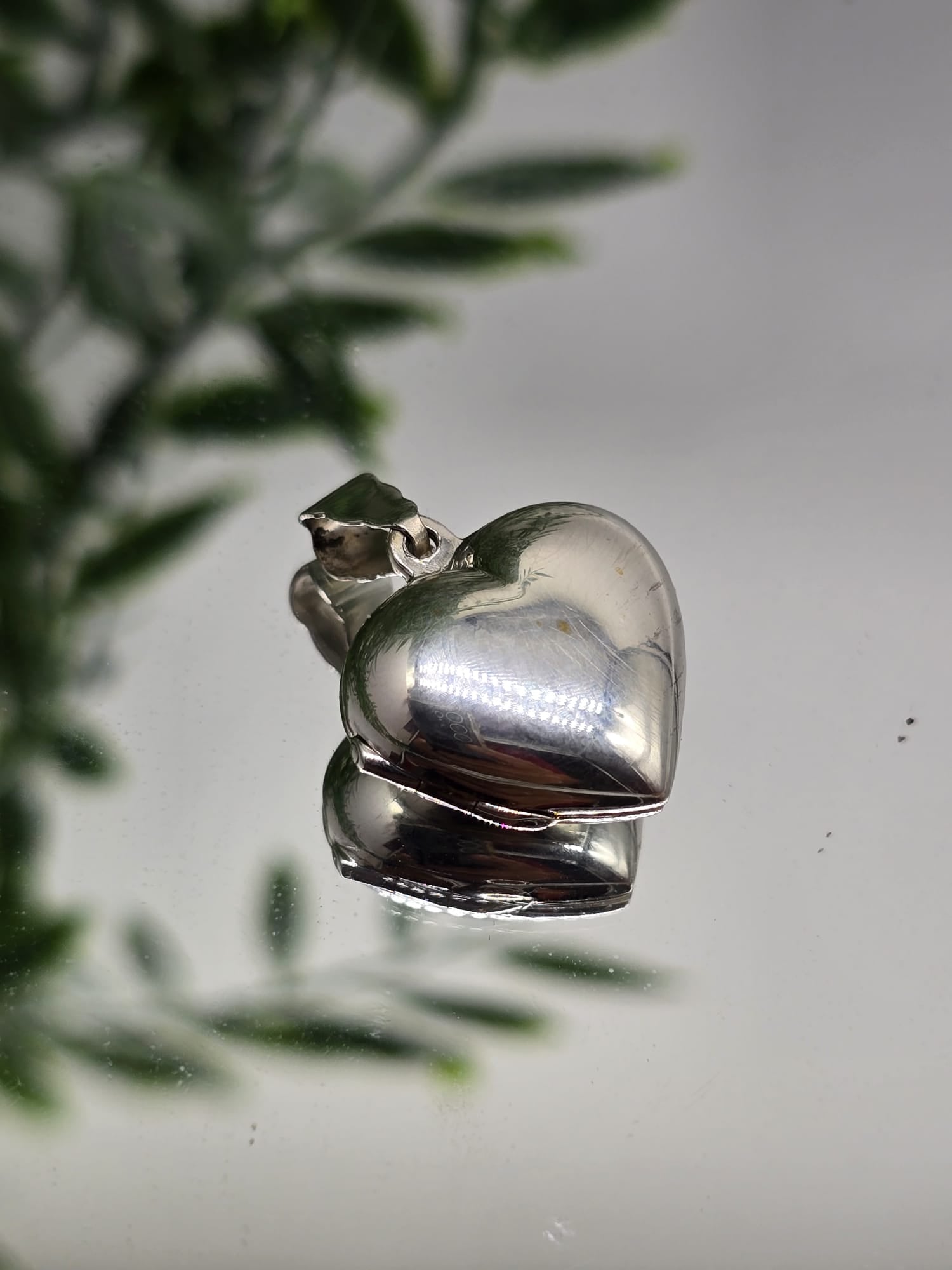 925 Sterling Silver Heart Locket Pendant Crystal Wellness