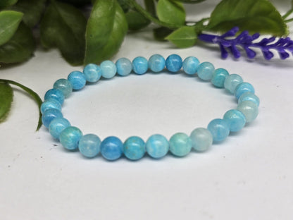 Blue Aragonite 6mm Bracelet - High Grade Crystal Wellness