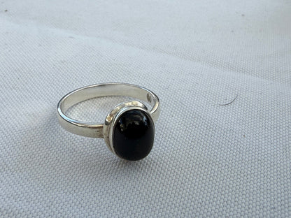 Black Star Ring — Inner Strength & Protection, size 9 Crystal Wellness