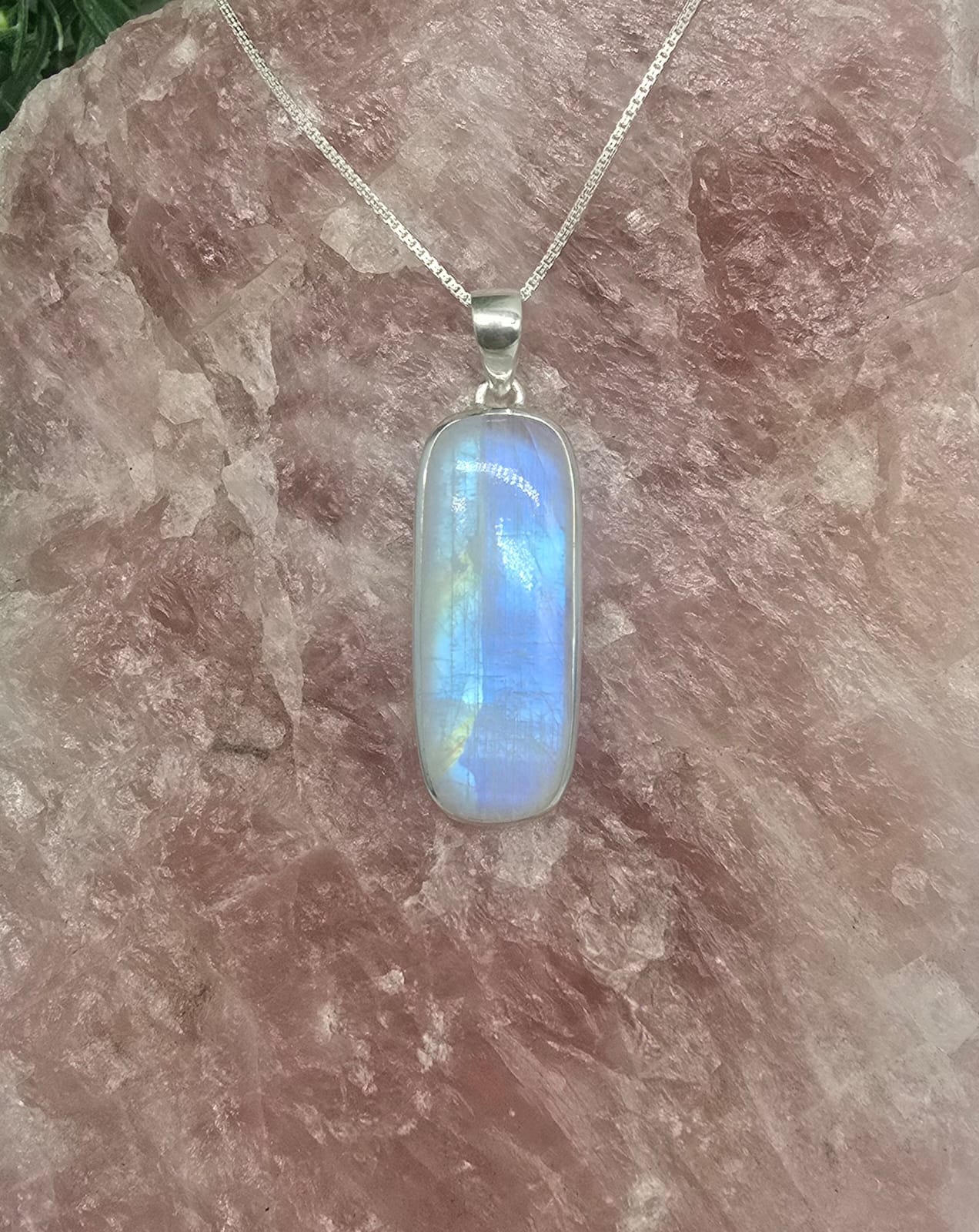AAAA Grade Moonstone 925 Sterling Silver Necklace Crystal Wellness