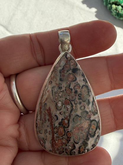 Wild Spirit Leopard Skin Jasper Pendant 47mmx29mm Crystal Wellness