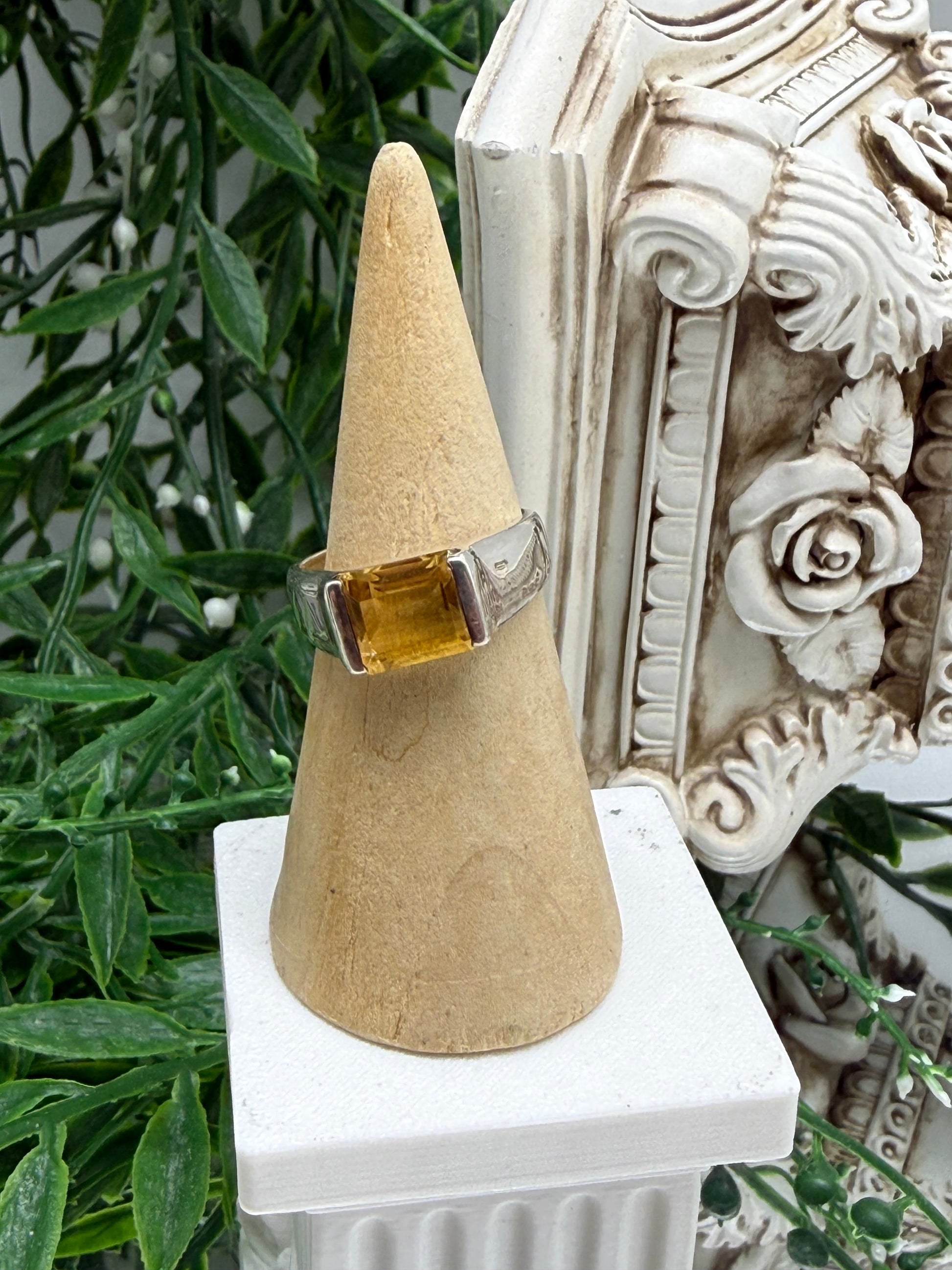 Citrine Sterling Silver Men’s Ring – Prosperity, Confidence & Personal Power Crystal Wellness