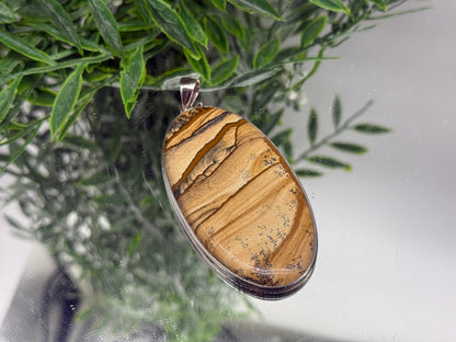 Earth Wisdom Picture Jasper Pendant – 88mm x 52mm Crystal Wellness