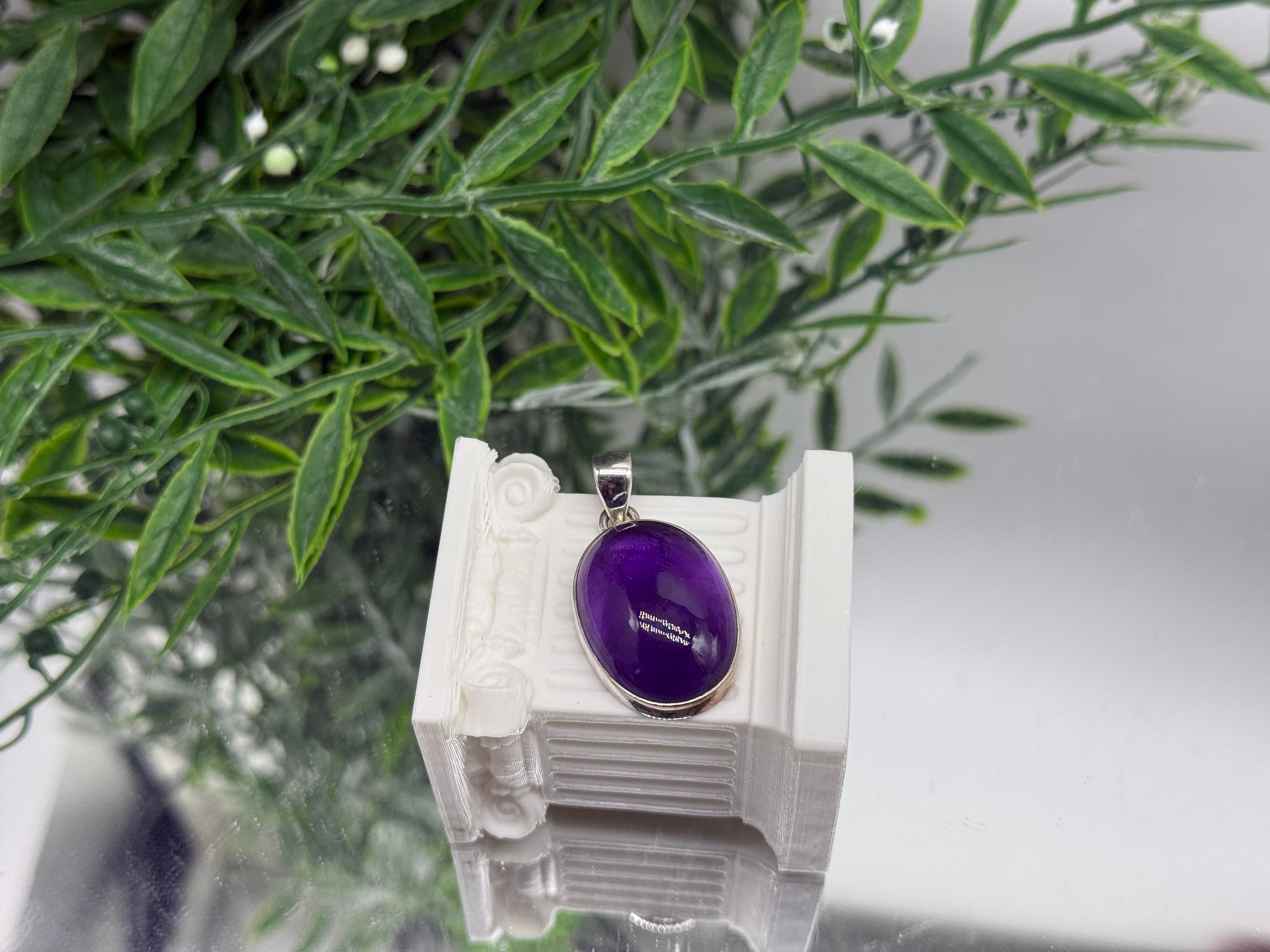 925 Sterling Silver Amethyst Pendant Crystal Wellness
