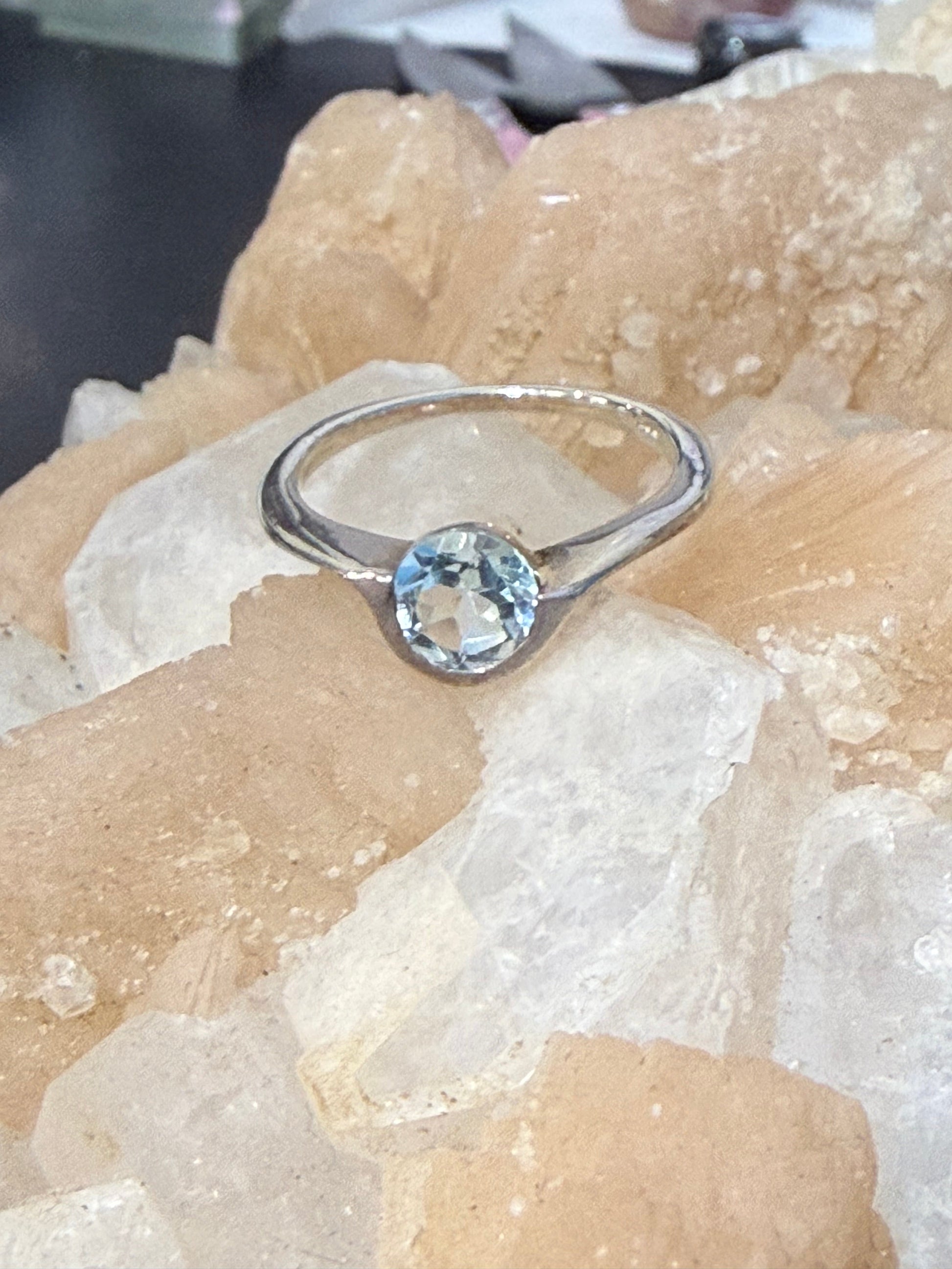 Blue Topaz Ring, size 6 Crystal Wellness