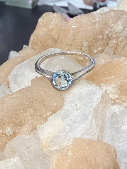 Blue Topaz Ring, size 6 Crystal Wellness