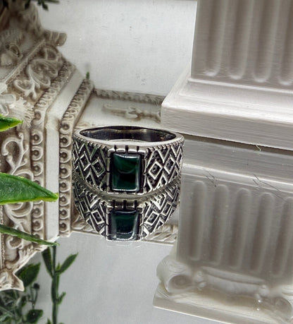 Malachite Sterling Silver Men’s Ring – Size 10 Crystal Wellness