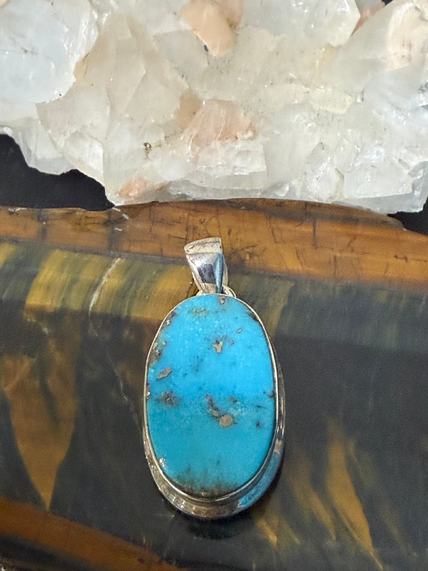 Iranian Turquoise Pendant — Ancient Wisdom & Sacred Protection, 26mmx18mm Crystal Wellness