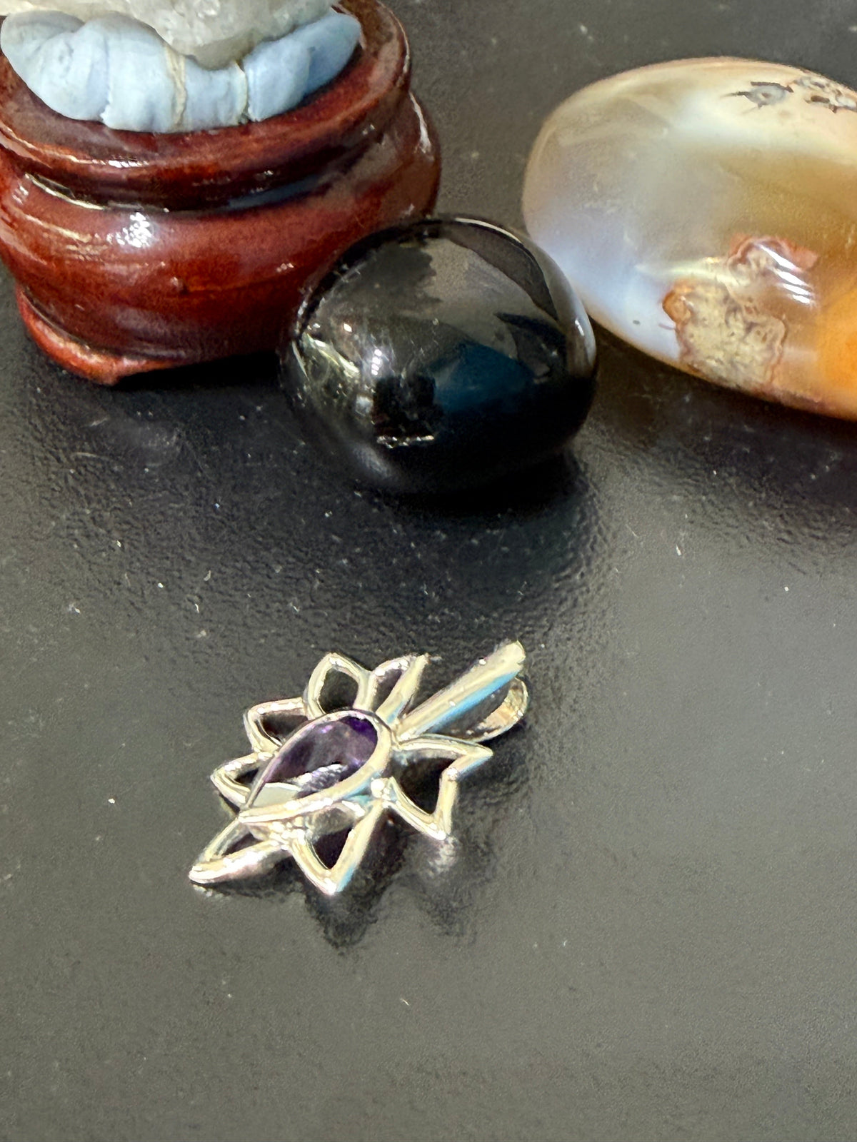 Amethyst Silver Pendant — Stone of Spiritual Wisdom & Inner Peace Crystal Wellness