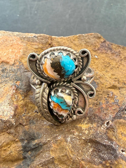 Spiny Oyster Turquoise Statement Ring, size 11 Crystal Wellness