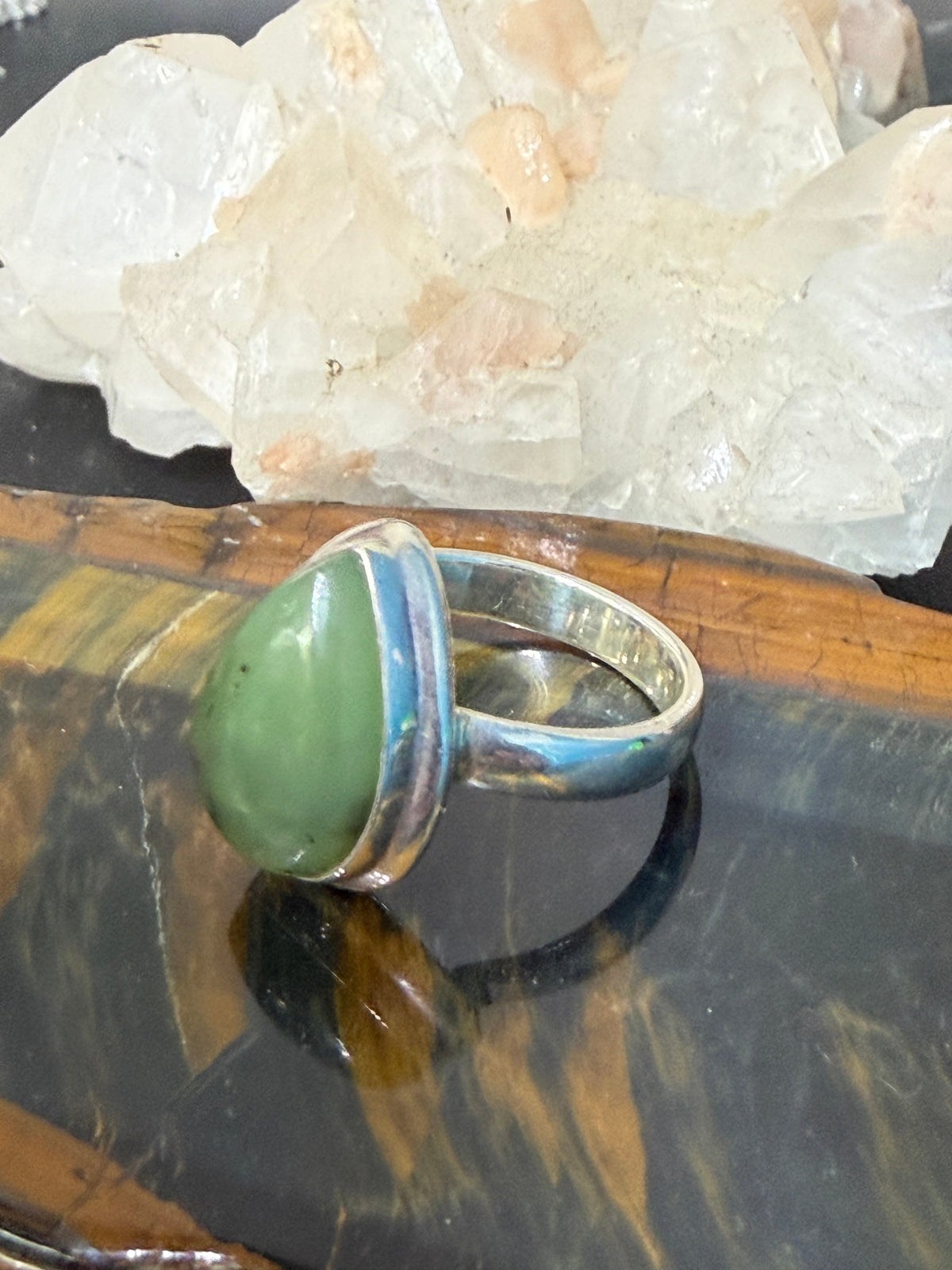 Nephrite Jade Ring — The Stone of Harmony & Gentle Strength, size 10 Crystal Wellness