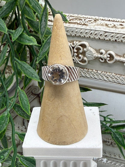 Ocean of Clarity – Blue Topaz Men’s Sterling Silver Ring Crystal Wellness