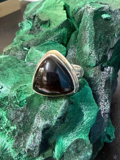 Midnight Strength Black Onyx Ring – Size 5.5 Crystal Wellness