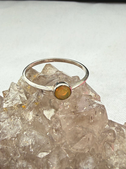 Ethiopian Opal Ring – A Stone of Inspiration, Intuition & Divine Light, size 8 Crystal Wellness