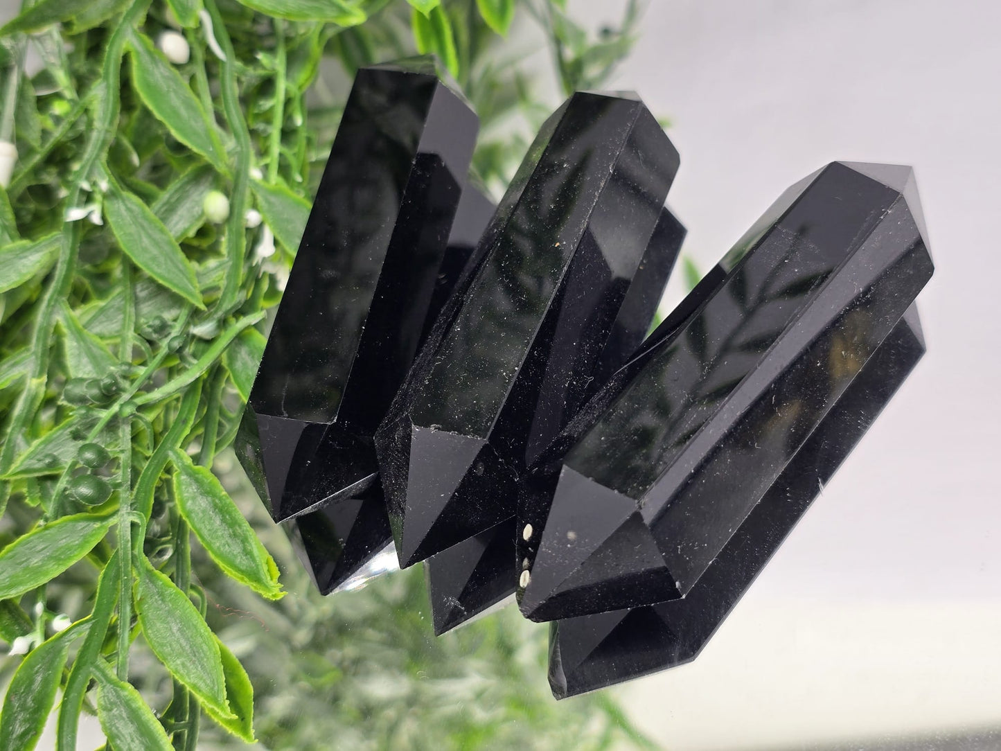 Black Obsidian Double Terminated Point Crystal Wellness