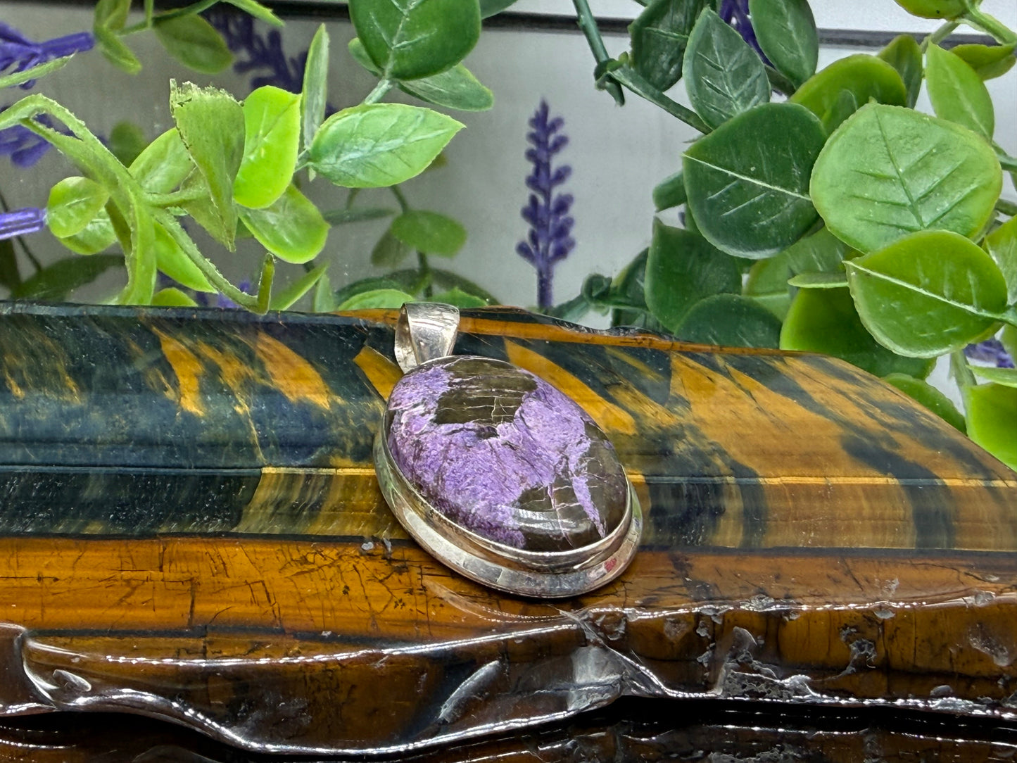 Purpurite Pendant, 31mmx21mm Crystal Wellness