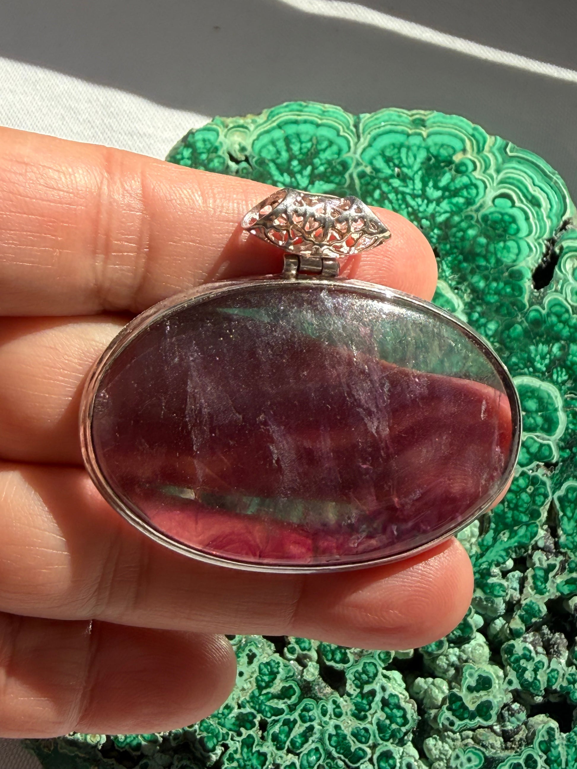 Fluorite Pendant – Clarity of Mind & Inner Harmony 52mmx35mm Crystal Wellness