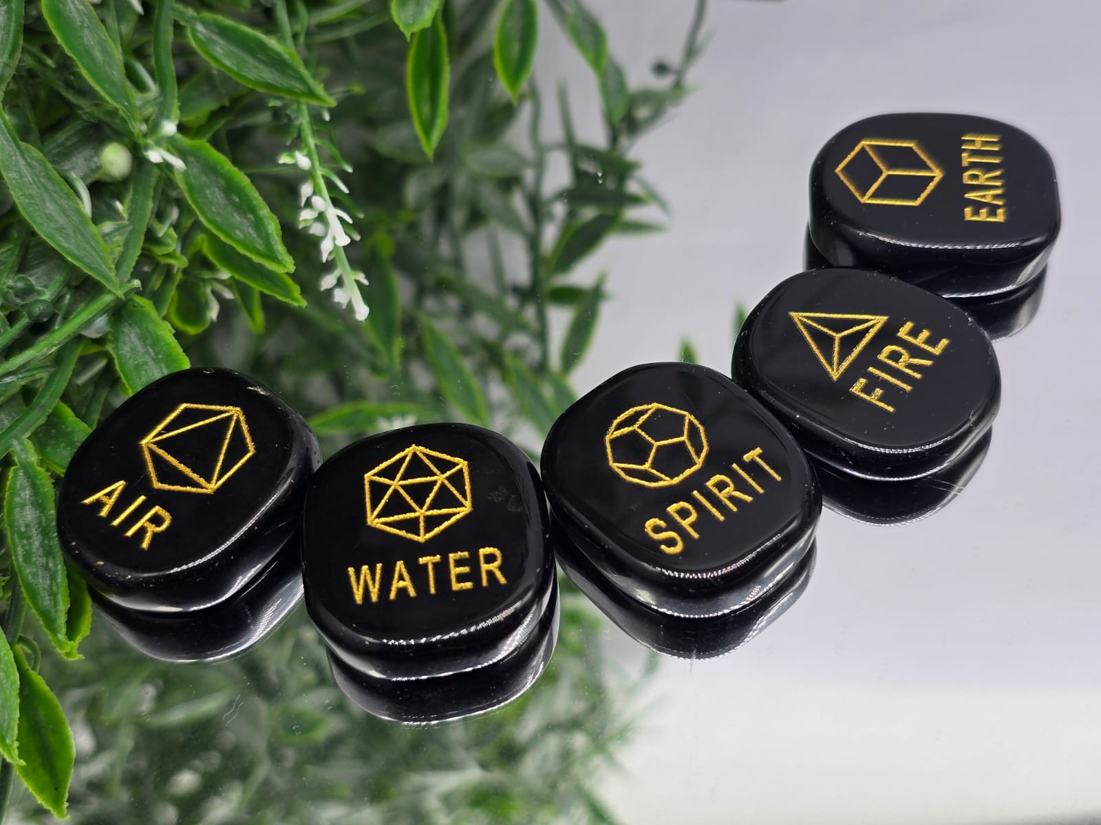 Set of 5 Elements in Black Onyx Crystal Wellness