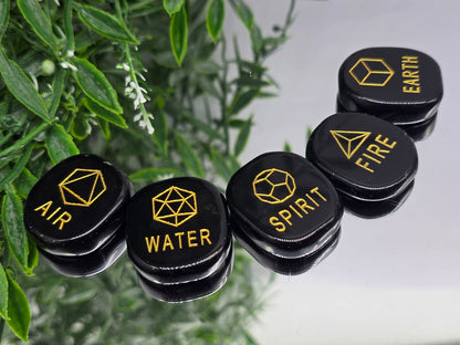 Set of 5 Elements in Black Onyx Crystal Wellness