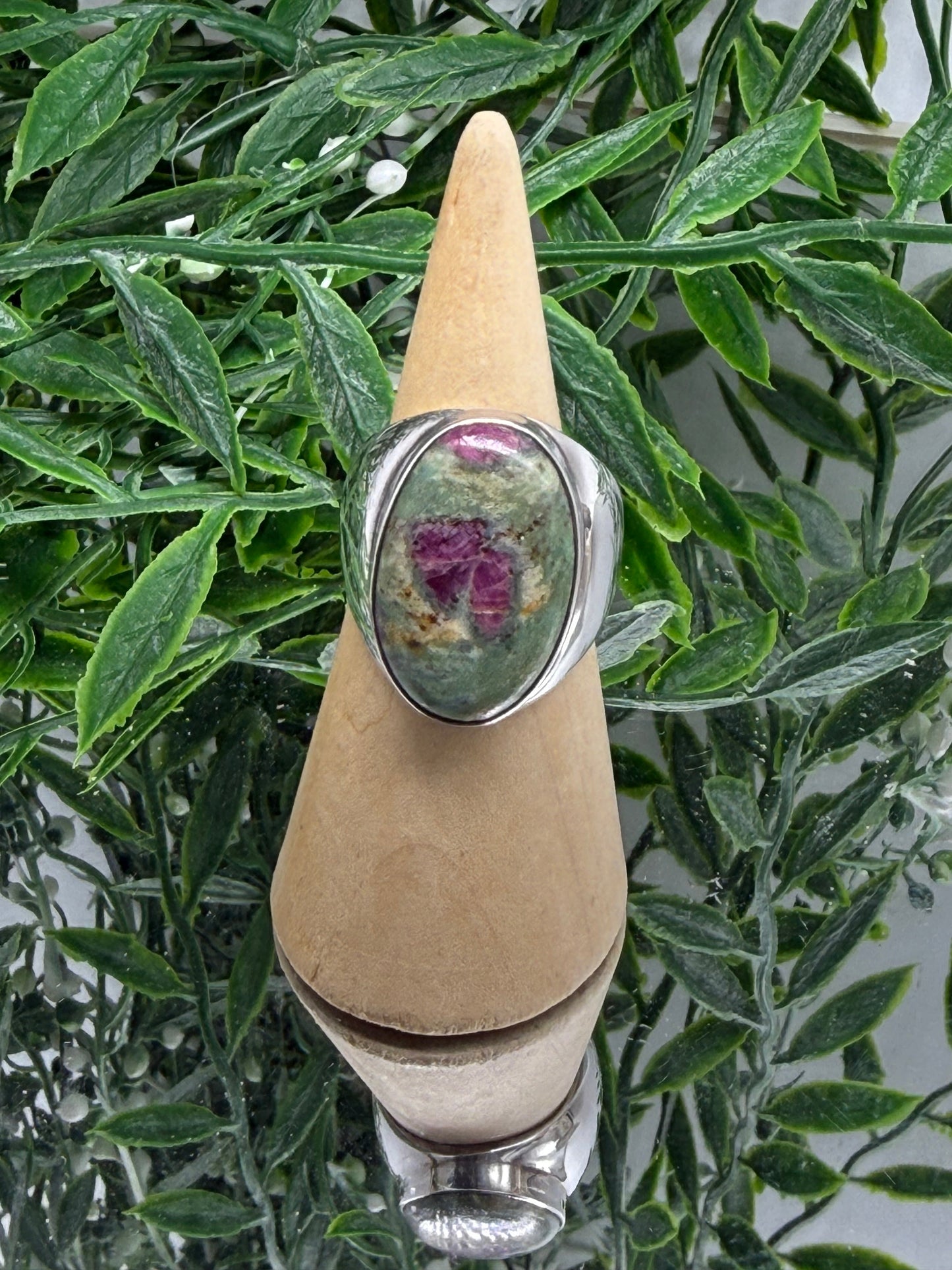 Ruby Fuchsite Sterling Silver Ring – Size 5 Crystal Wellness