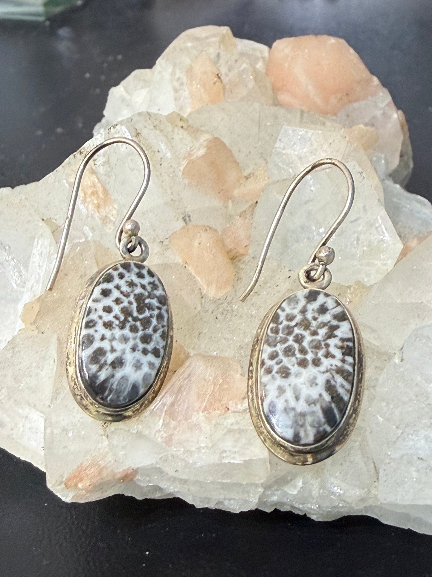 Black Coral Earrings – Protection, Inner Strength & Grounding, 20mmx12mm Crystal Wellness