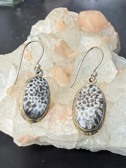 Black Coral Earrings – Protection, Inner Strength & Grounding, 20mmx12mm Crystal Wellness