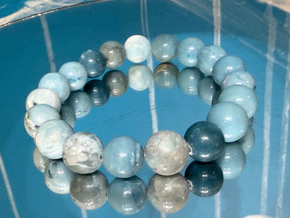 Blue Sky Stone Beads Bracelet – Stone of Calm, Clarity & Inner Peace Crystal Wellness