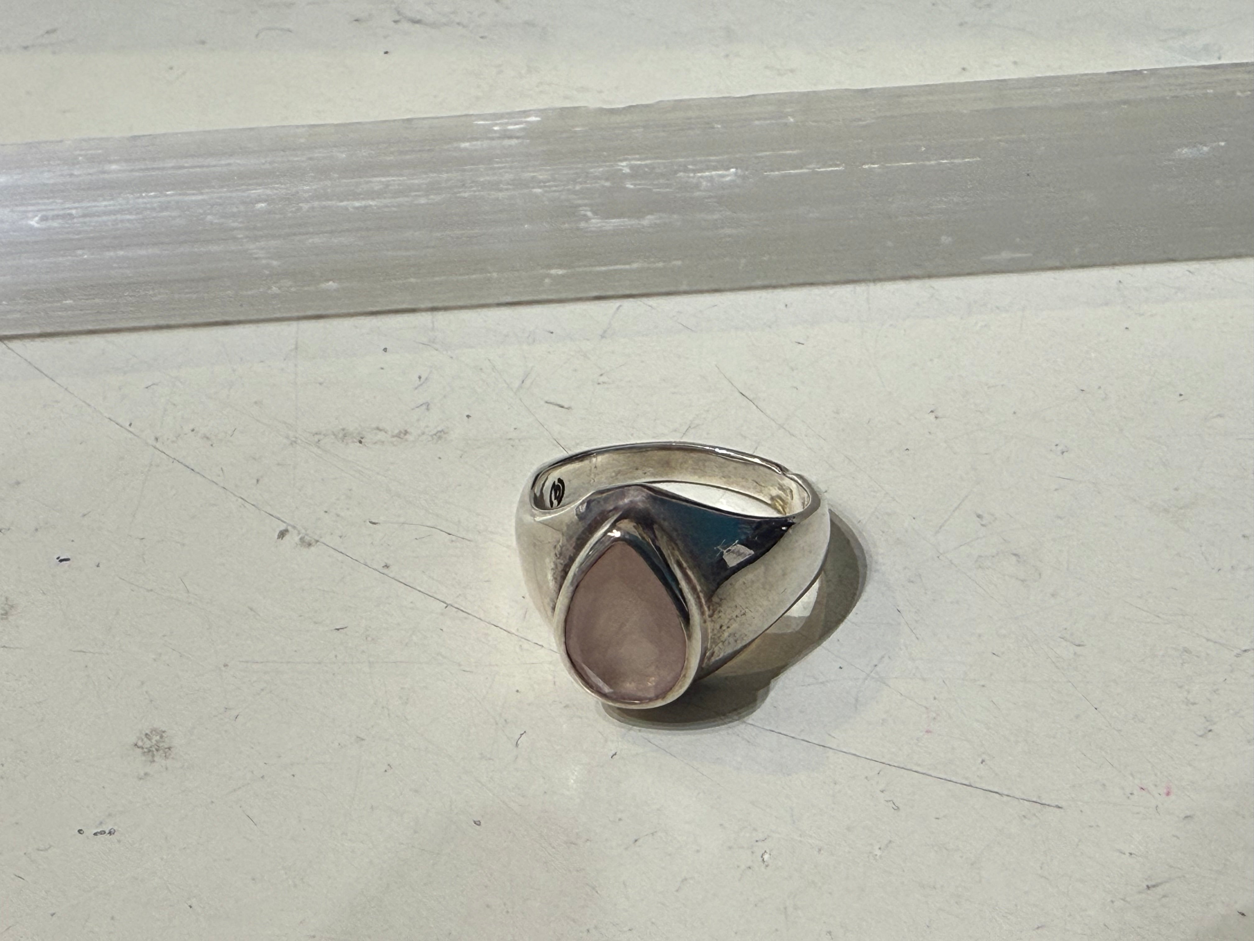 Rose Quartz Ring – The Stone of Unconditional Love, size 7.5 Crystal Wellness