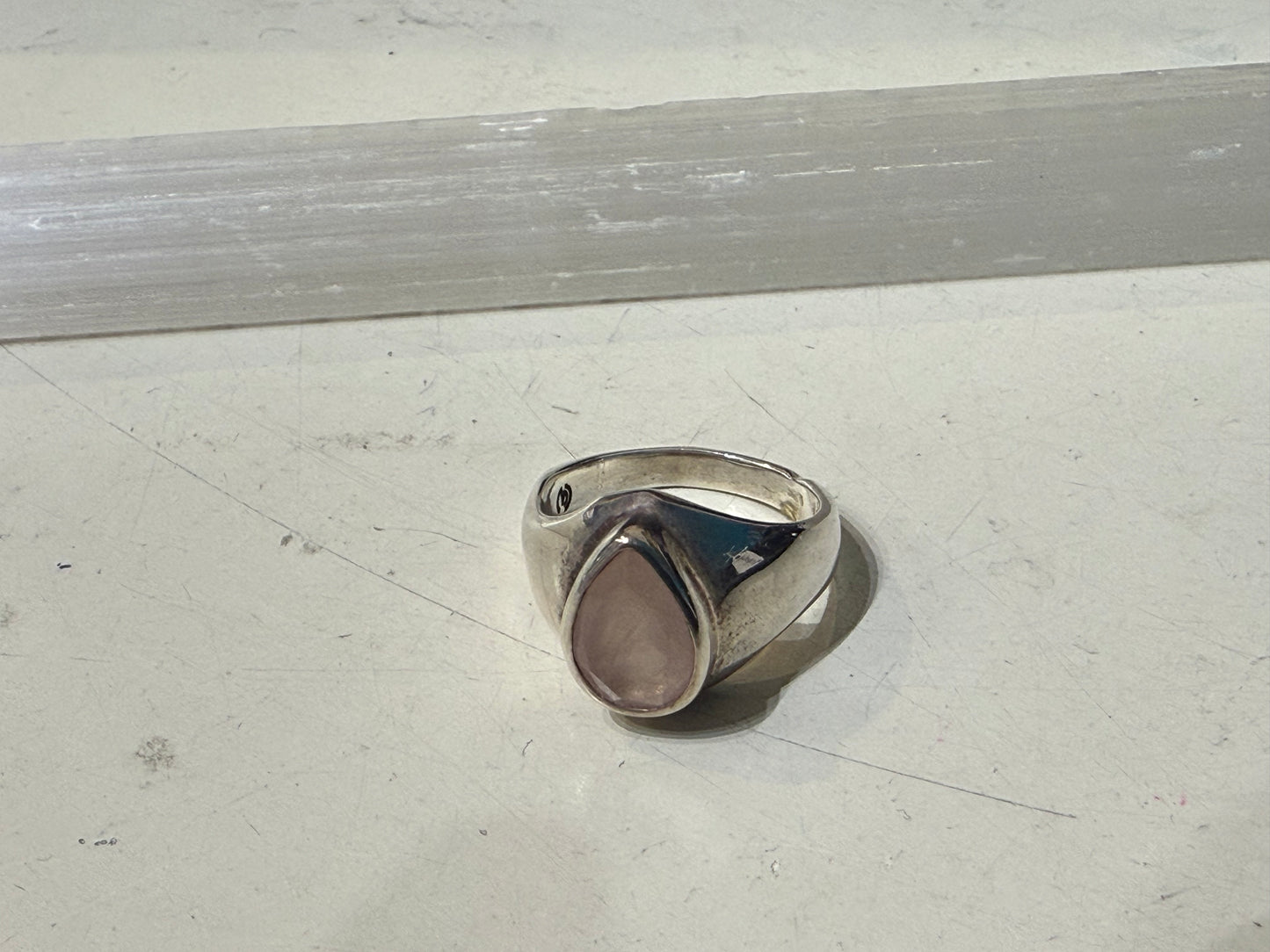Rose Quartz Ring – The Stone of Unconditional Love, size 7.5