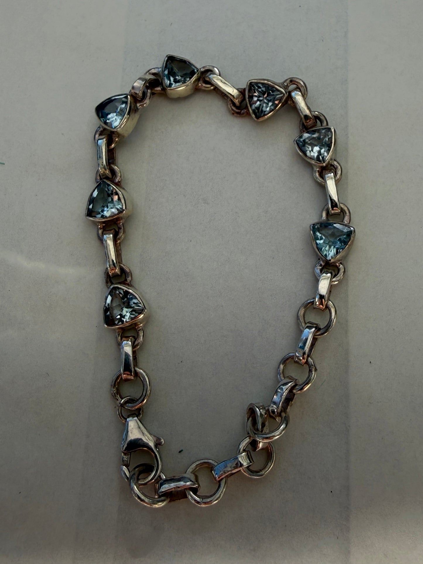 Blue Topaz Silver Bracelet Crystal Wellness