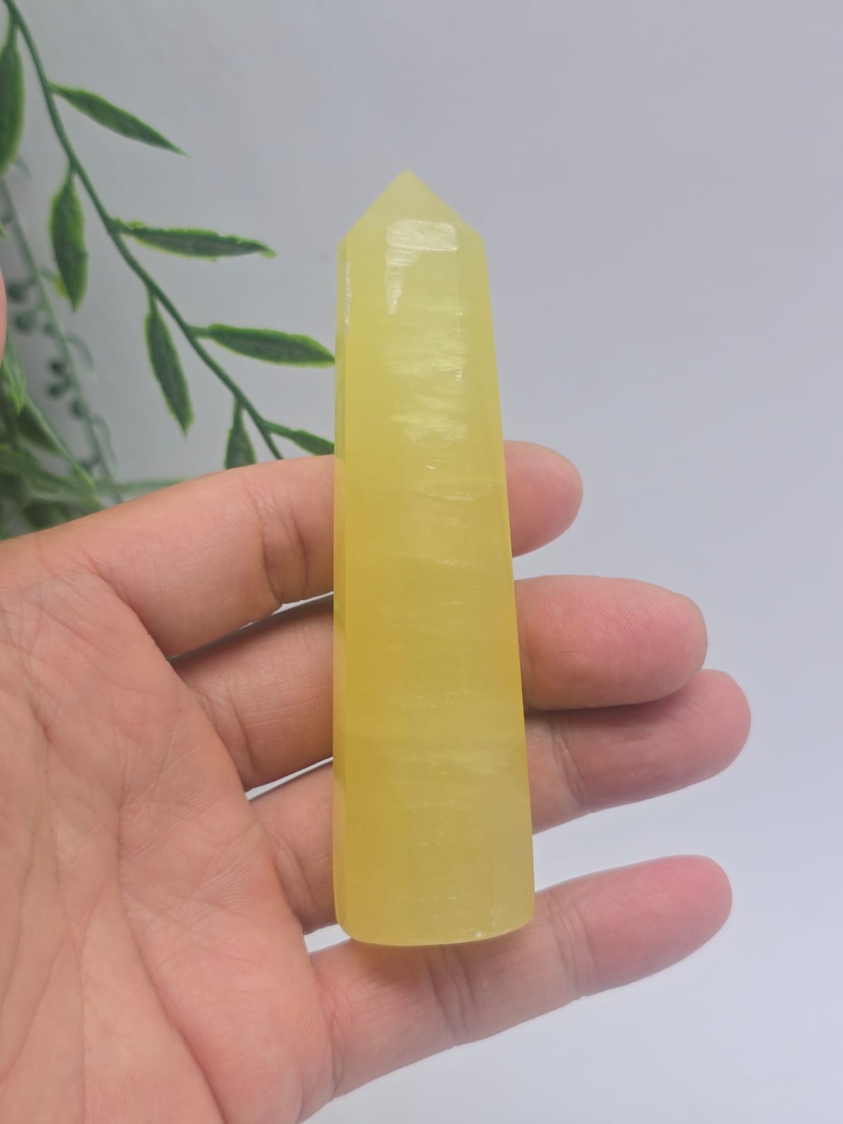 Lemon Calcite Point Crystal Wellness