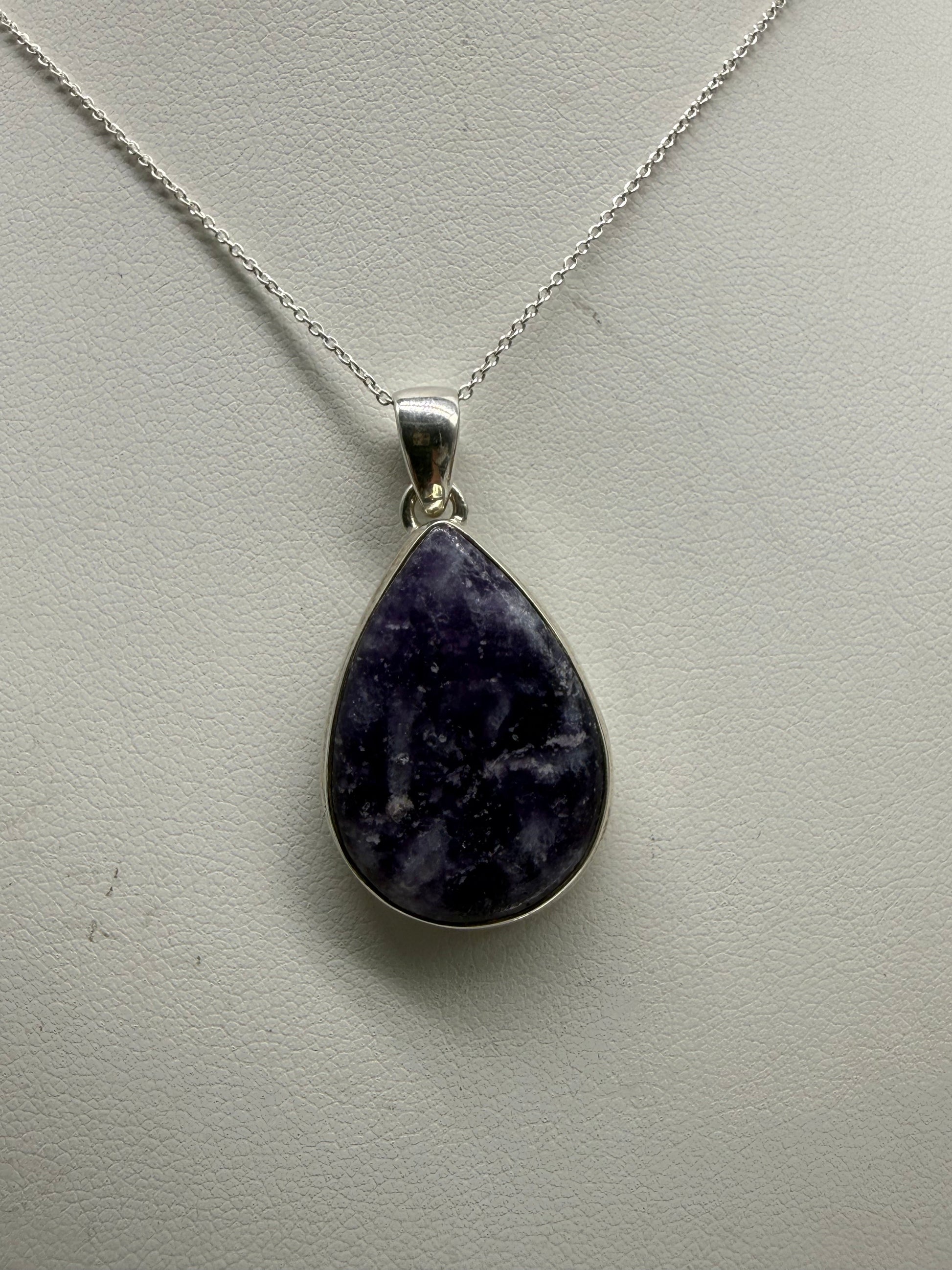 Lepidolite Sterling Silver (92.5) Pendant – 27x21mm Crystal Wellness