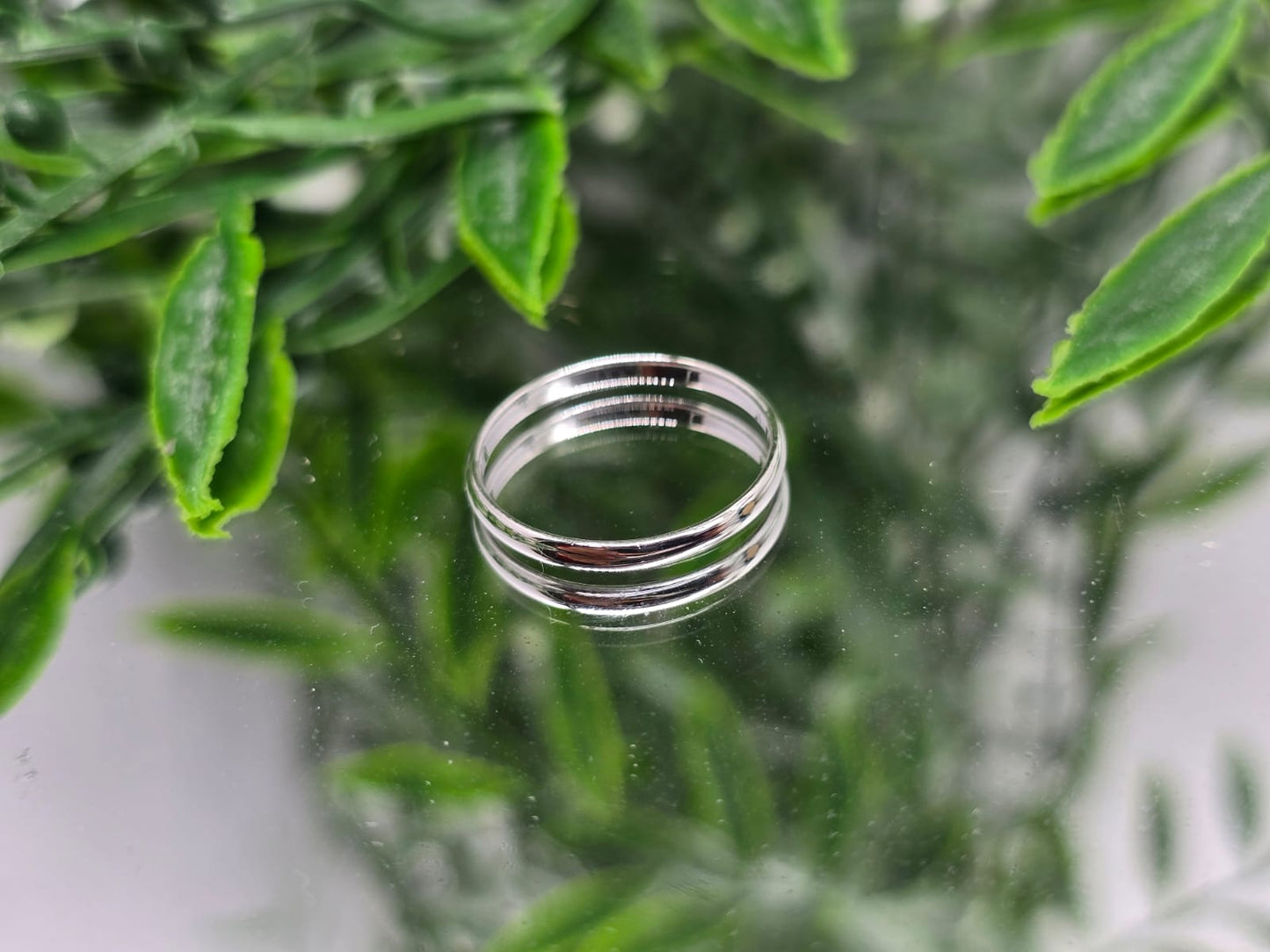 Sterling Silver Band Ring Crystal Wellness