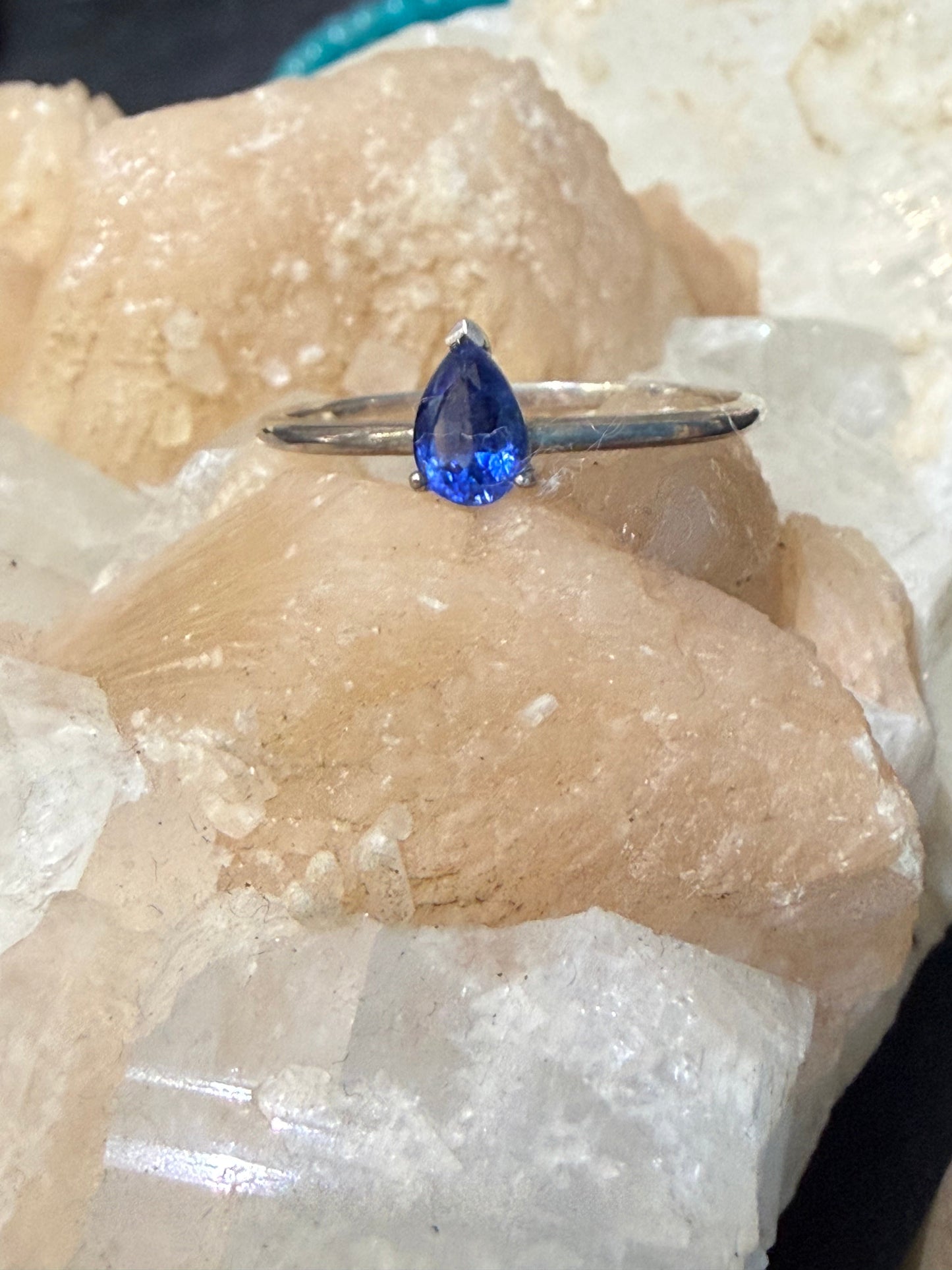 Celestial Sapphire Ring, size 9 — Stone of Wisdom, Truth & Divine Grace Crystal Wellness