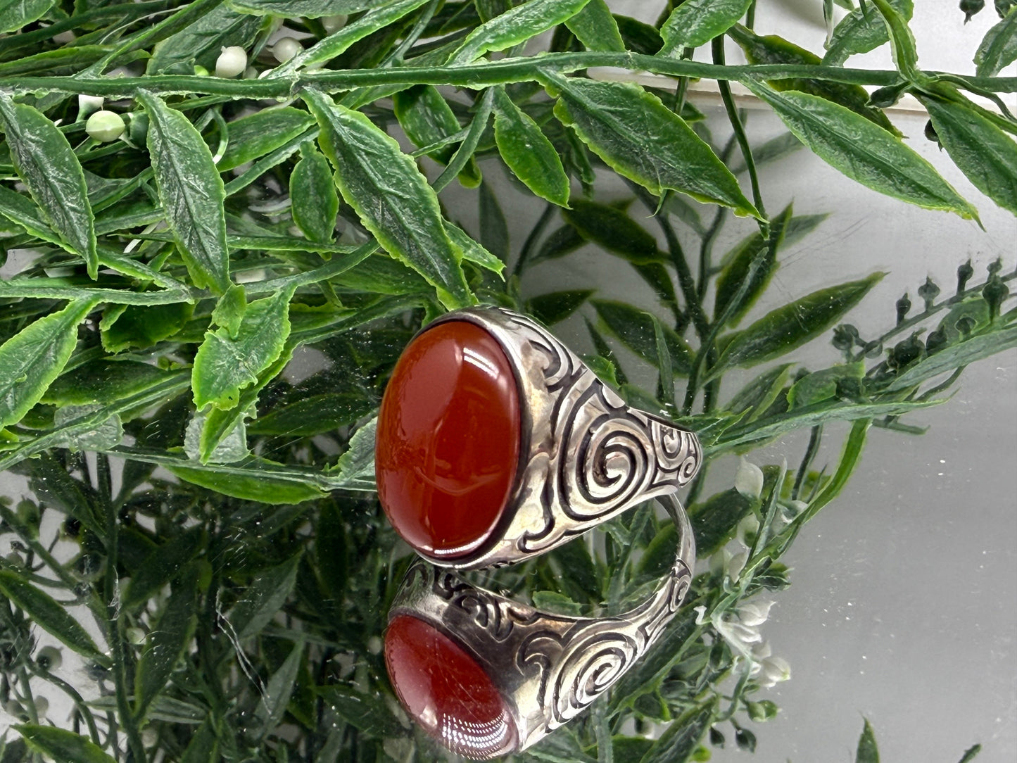 Carnelian Men’s Ring – Courage & Vitality, Size 13.5 Crystal Wellness