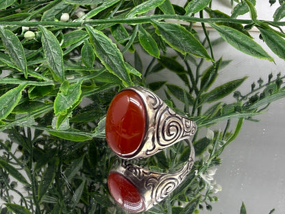 Carnelian Men’s Ring – Courage & Vitality, Size 13.5 Crystal Wellness