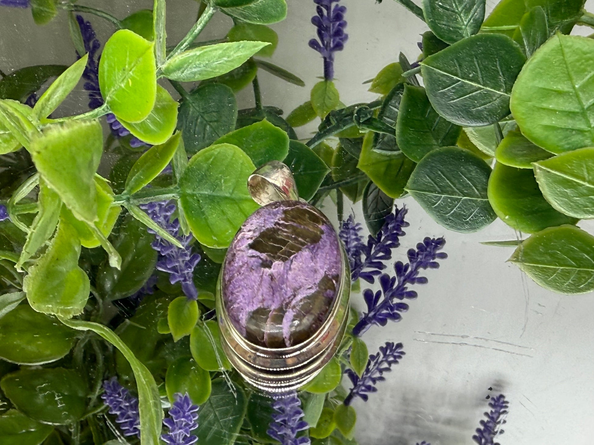 Purpurite Pendant, 31mmx21mm Crystal Wellness